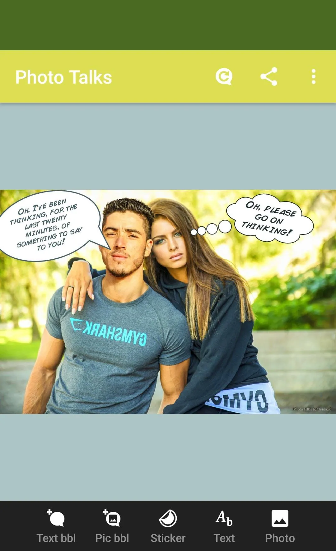 Photo talks: speech bubbles