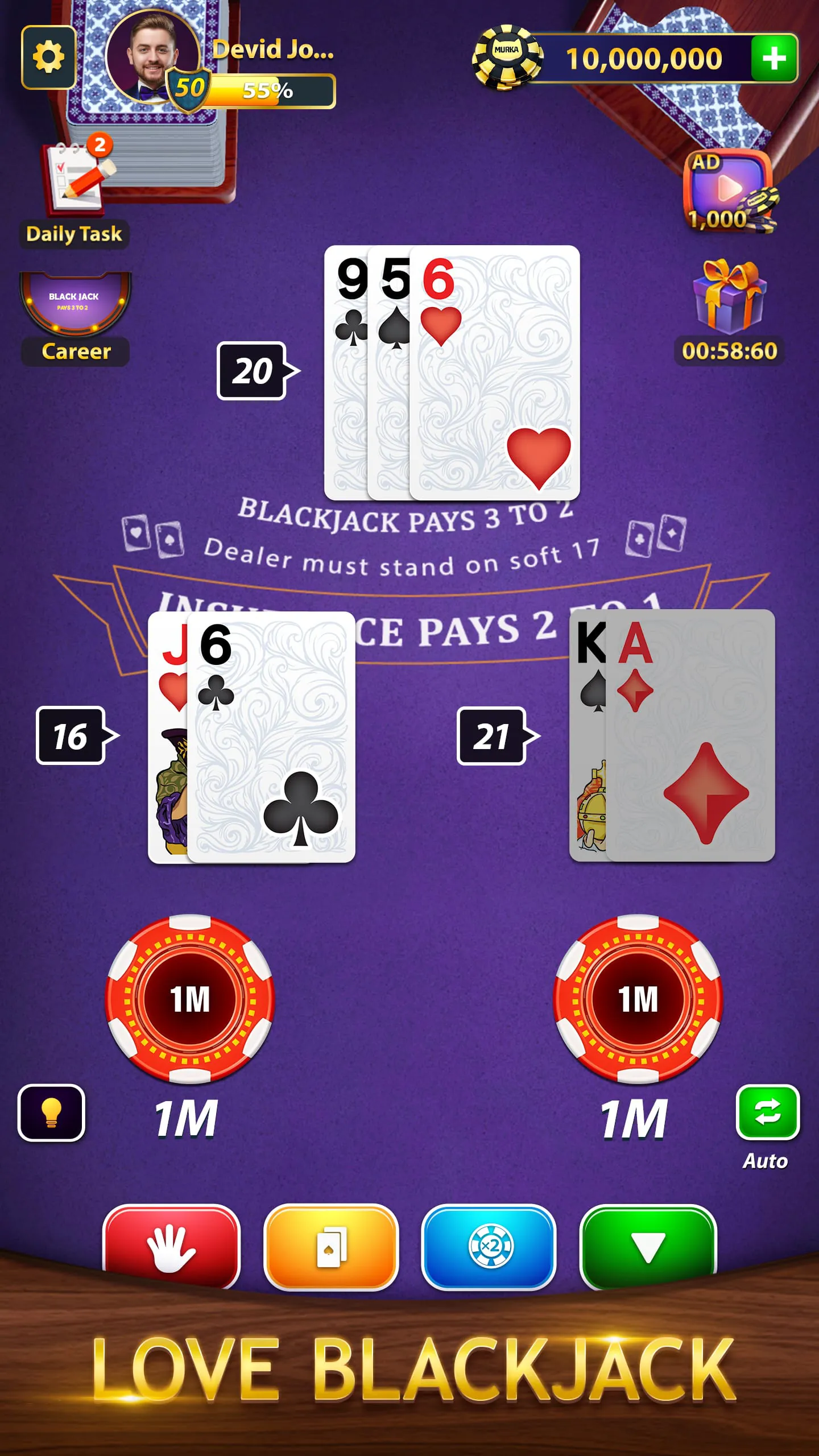 BlackJack by Murka: 21 Classic